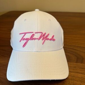 TaylorMade White Hat with Pink Embroidery
